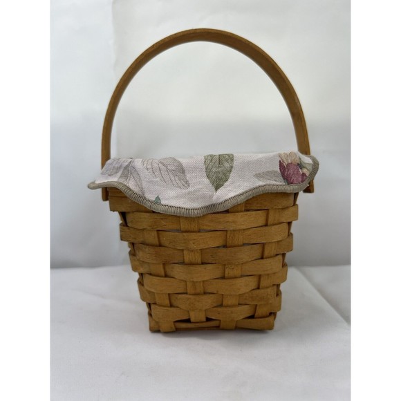 Vtg Longaberger Basket American Cancer Society Hope‎ w/ Floral Liner & Protector - Picture 3 of 10